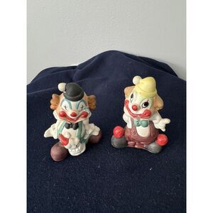 Vintage pair‎ of clowns ceramic